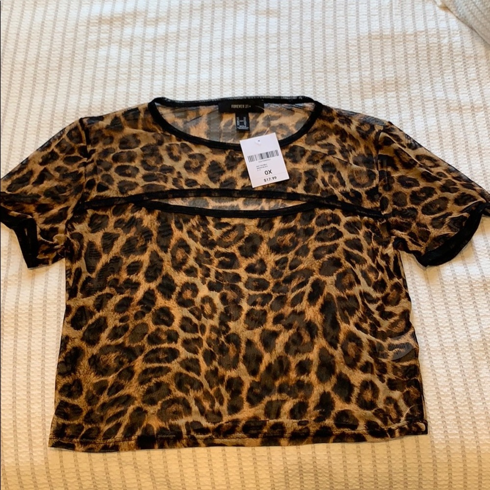 Cheetah sheer top